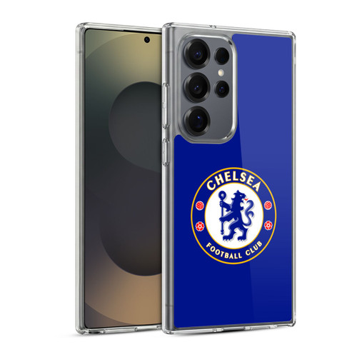 Chelsea Football Club Crest Plain Blue Soft Gel Case for Samsung Galaxy S25 Ultra & MagSafe