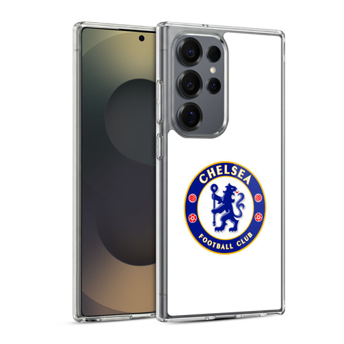 Chelsea Football Club Crest Plain White Soft Gel Case for Samsung Galaxy S25 Ultra & MagSafe