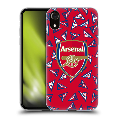 Arsenal FC Logos Geometric Pattern Soft Gel Case for Apple iPhone XR