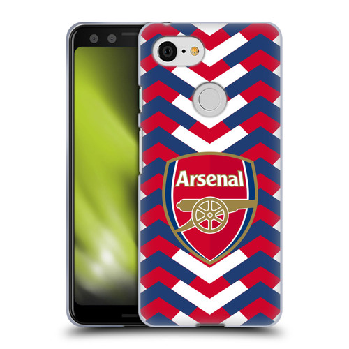 Arsenal FC Logos Zigzag Soft Gel Case for Google Pixel 3