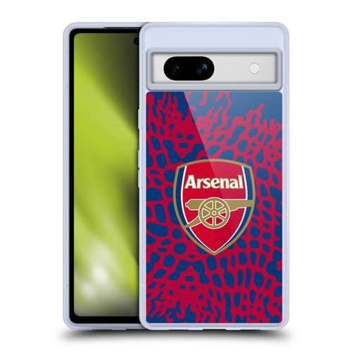 Arsenal FC Logos Animal Pattern Soft Gel Case for Google Pixel 7a