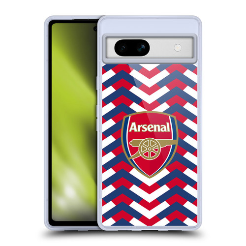 Arsenal FC Logos Zigzag Soft Gel Case for Google Pixel 7a