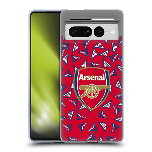 Arsenal FC Logos Geometric Pattern Soft Gel Case for Google Pixel 7 Pro
