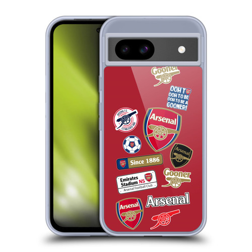 Arsenal FC Logos Collage Soft Gel Case for Google Pixel 8a