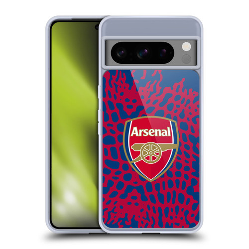 Arsenal FC Logos Animal Pattern Soft Gel Case for Google Pixel 8 Pro