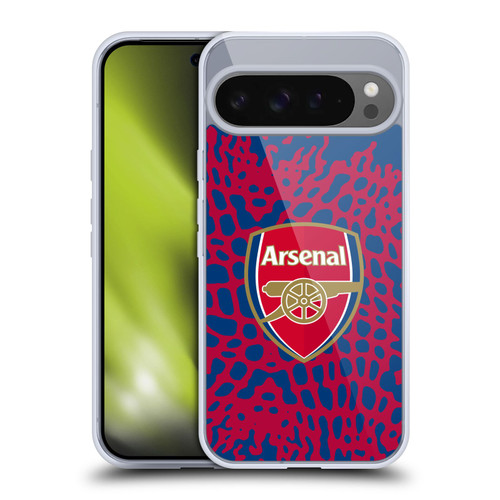 Arsenal FC Logos Animal Pattern Soft Gel Case for Google Pixel 9 Pro XL