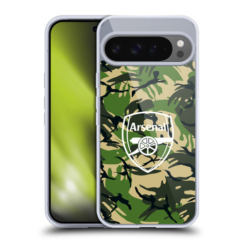 Arsenal FC Logos Camouflage Disruptive Pattern Soft Gel Case for Google Pixel 9 Pro XL