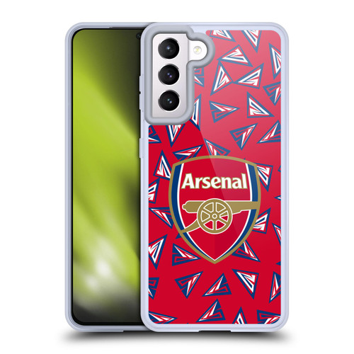 Arsenal FC Logos Geometric Pattern Soft Gel Case for Samsung Galaxy S21 5G & MagSafe