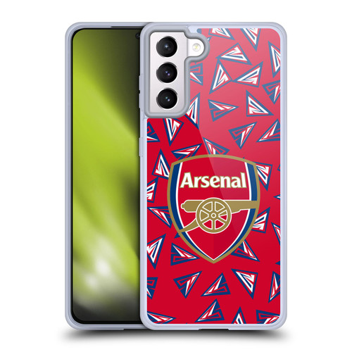 Arsenal FC Logos Geometric Pattern Soft Gel Case for Samsung Galaxy S21+ 5G & MagSafe