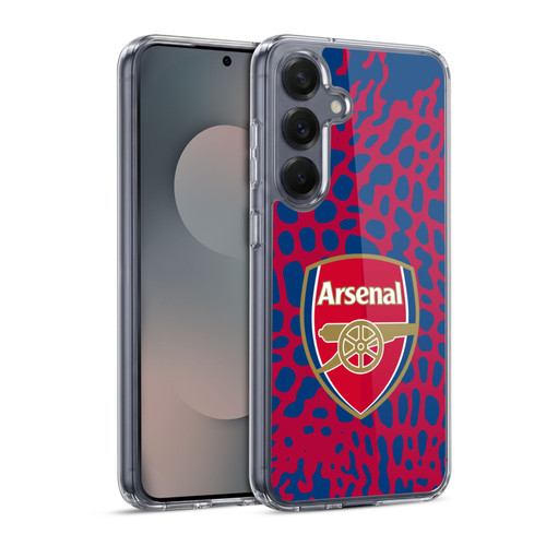 Arsenal FC Logos Animal Pattern Soft Gel Case for Samsung Galaxy S25 & MagSafe