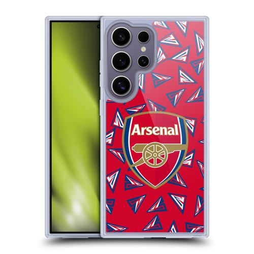 Arsenal FC Logos Geometric Pattern Soft Gel Case for Samsung Galaxy S25 Ultra & MagSafe