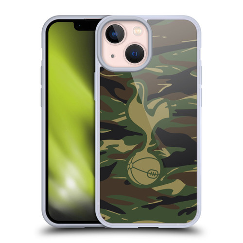 Tottenham Hotspur F.C. Badge Woodland Camouflage Soft Gel Case for Apple iPhone 13 Mini & MagSafe