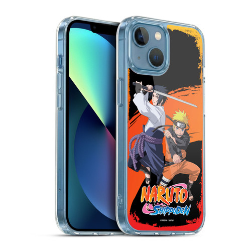 Naruto Shippuden Key Art Naruto And Sasuke Soft Gel Case for Apple iPhone 13 Mini & MagSafe