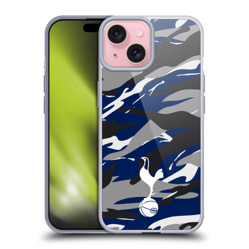Tottenham Hotspur F.C. Badge Camouflage Soft Gel Case for Apple iPhone 15 & MagSafe