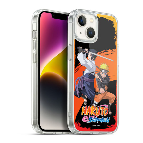 Naruto Shippuden Key Art Naruto And Sasuke Soft Gel Case for Apple iPhone 14