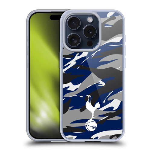Tottenham Hotspur F.C. Badge Camouflage Soft Gel Case for Apple iPhone 15 Pro & MagSafe