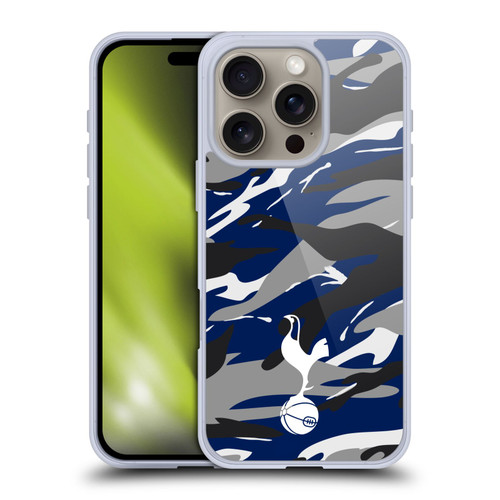 Tottenham Hotspur F.C. Badge Camouflage Soft Gel Case for Apple iPhone 16 Pro & MagSafe