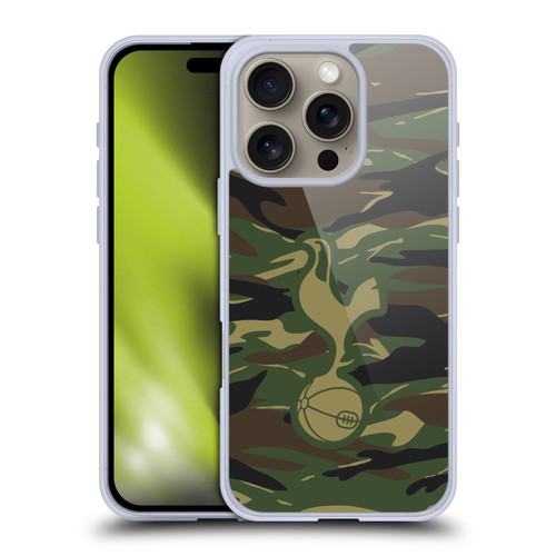 Tottenham Hotspur F.C. Badge Woodland Camouflage Soft Gel Case for Apple iPhone 16 Pro & MagSafe