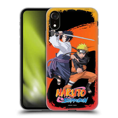 Naruto Shippuden Key Art Naruto And Sasuke Soft Gel Case for Apple iPhone XR