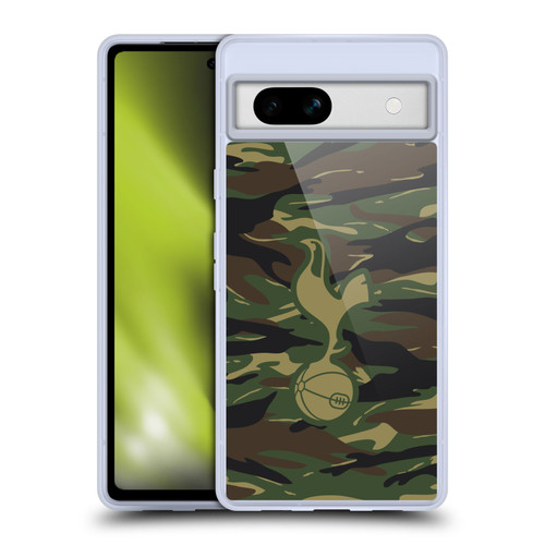 Tottenham Hotspur F.C. Badge Woodland Camouflage Soft Gel Case for Google Pixel 7a