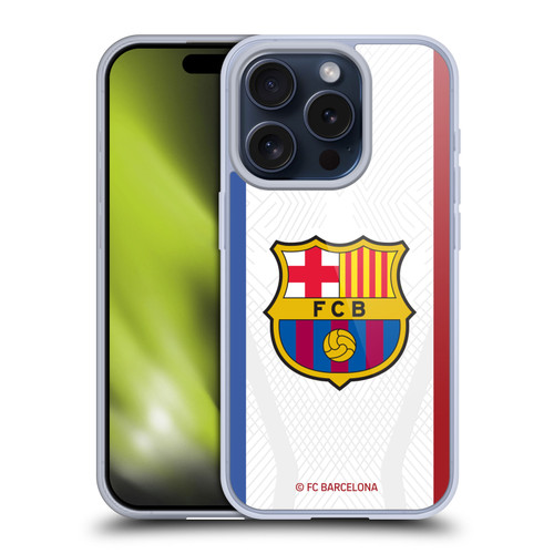 FC Barcelona 2023/24 Crest Kit Away Soft Gel Case for Apple iPhone 15 Pro & MagSafe