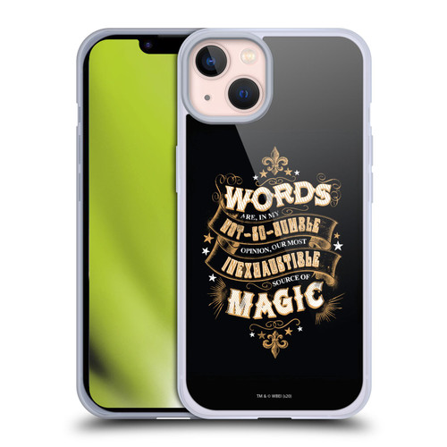 Harry Potter Deathly Hallows XIV Words Magic Dumbledore Quote Soft Gel Case for Apple iPhone 13