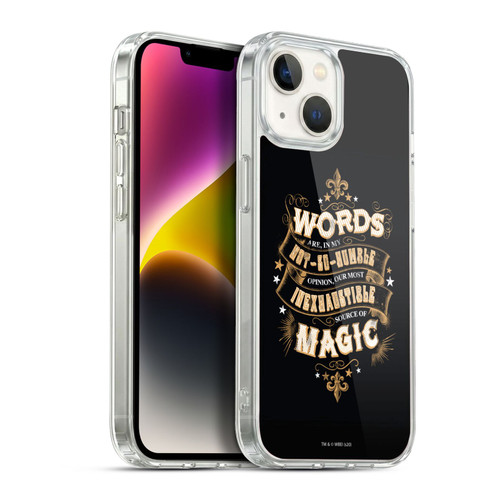 Harry Potter Deathly Hallows XIV Words Magic Dumbledore Quote Soft Gel Case for Apple iPhone 14