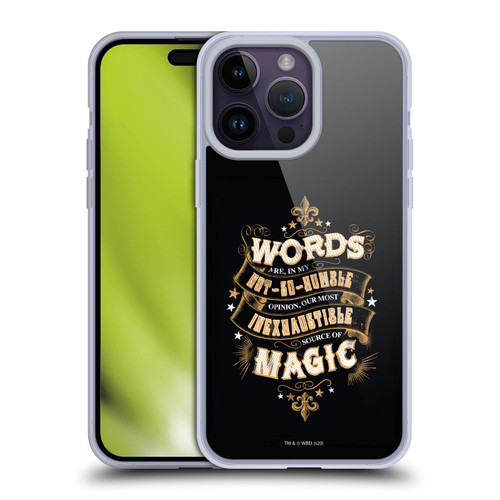 Harry Potter Deathly Hallows XIV Words Magic Dumbledore Quote Soft Gel Case for Apple iPhone 14 Pro Max & MagSafe