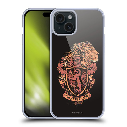 Harry Potter Deathly Hallows XIV Gryffindor Soft Gel Case for Apple iPhone 15 Plus & MagSafe