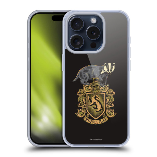 Harry Potter Deathly Hallows XIV Hufflepuff Soft Gel Case for Apple iPhone 15 Pro & MagSafe