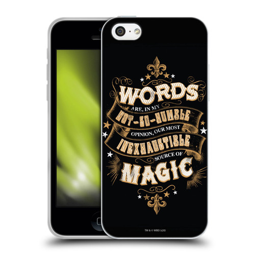 Harry Potter Deathly Hallows XIV Words Magic Dumbledore Quote Soft Gel Case for Apple iPhone 5c