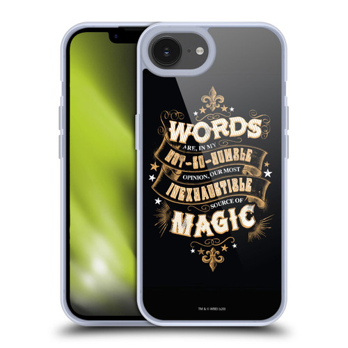 Harry Potter Deathly Hallows XIV Words Magic Dumbledore Quote Soft Gel Case for Apple iPhone 16e & MagSafe