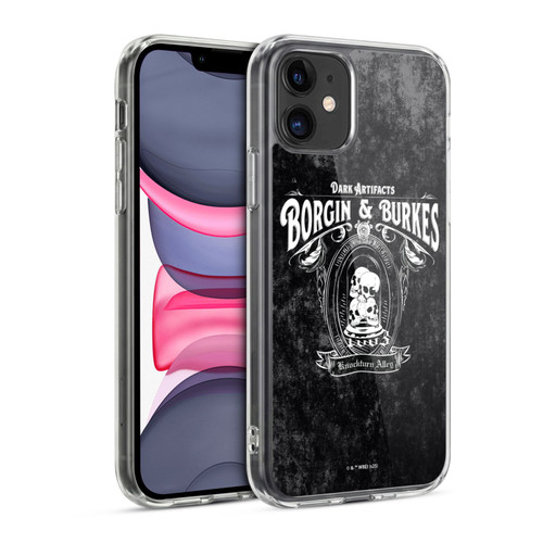 Harry Potter Locations Typography Borgin & Burkes Soft Gel Case for Apple iPhone 11