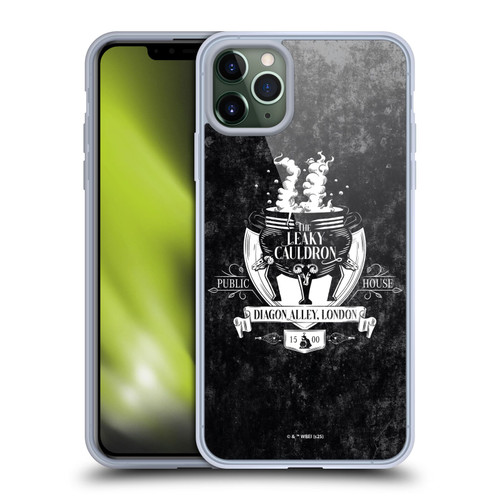 Harry Potter Locations Typography The Leaky Cauldron Soft Gel Case for Apple iPhone 11 Pro Max & MagSafe