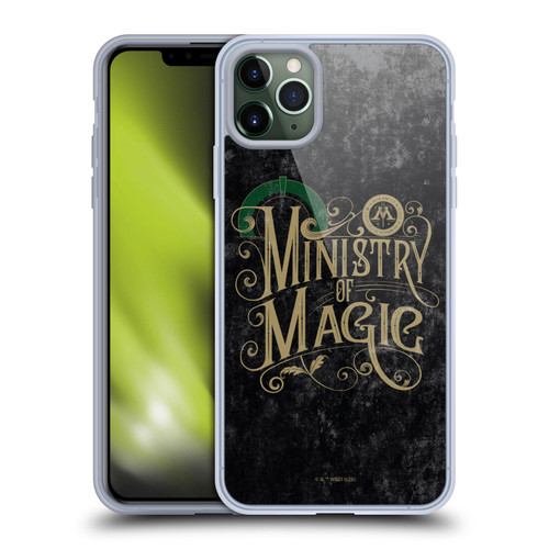 Harry Potter Locations Typography Ministry Of Magic Soft Gel Case for Apple iPhone 11 Pro Max