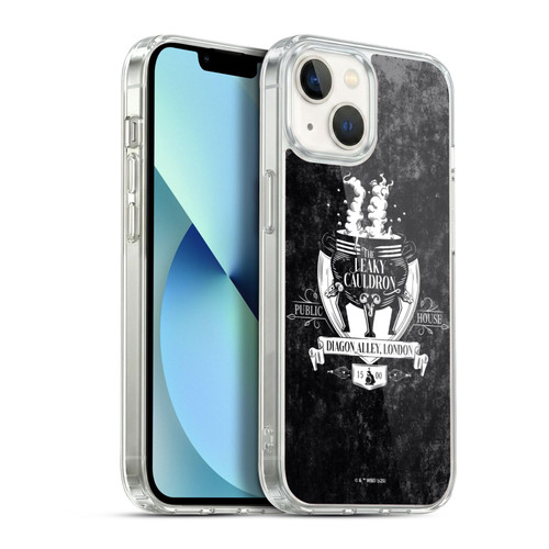 Harry Potter Locations Typography The Leaky Cauldron Soft Gel Case for Apple iPhone 13