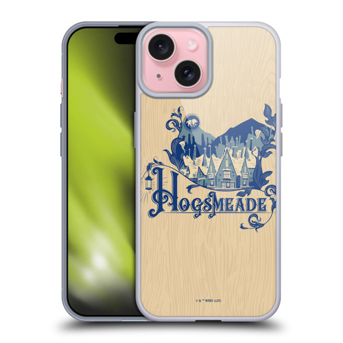 Harry Potter Locations Typography Hogsmeade Soft Gel Case for Apple iPhone 15 & MagSafe