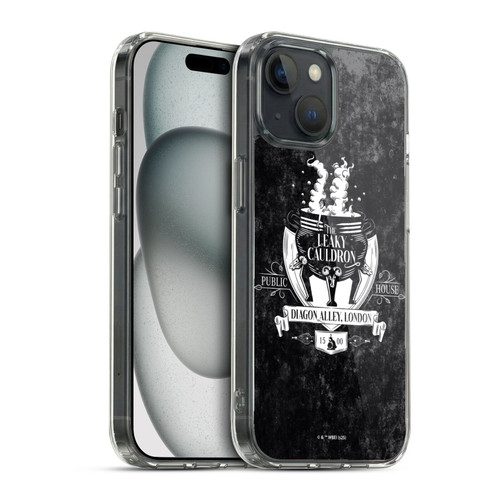 Harry Potter Locations Typography The Leaky Cauldron Soft Gel Case for Apple iPhone 15 & MagSafe
