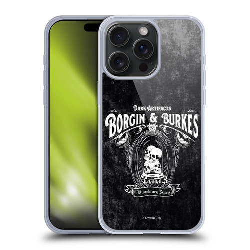 Harry Potter Locations Typography Borgin & Burkes Soft Gel Case for Apple iPhone 15 Pro Max