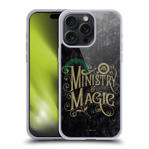 Harry Potter Locations Typography Ministry Of Magic Soft Gel Case for Apple iPhone 15 Pro Max