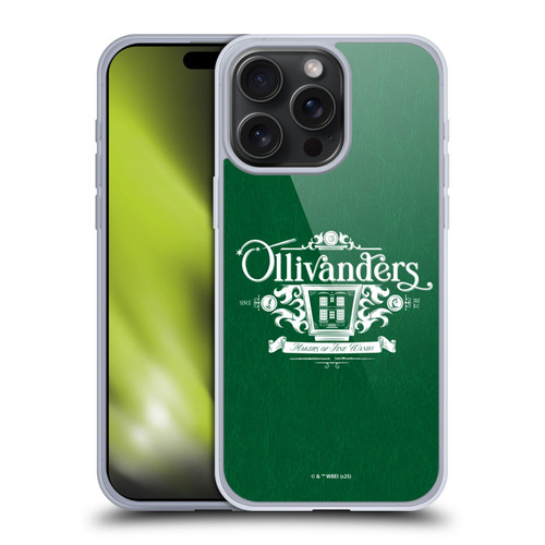 Harry Potter Locations Typography Ollivanders Soft Gel Case for Apple iPhone 15 Pro Max