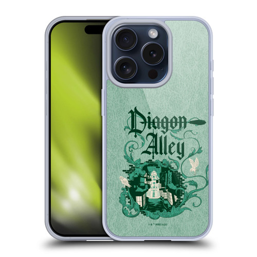 Harry Potter Locations Typography Diagon Alley Soft Gel Case for Apple iPhone 15 Pro & MagSafe