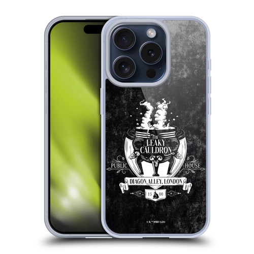Harry Potter Locations Typography The Leaky Cauldron Soft Gel Case for Apple iPhone 15 Pro & MagSafe