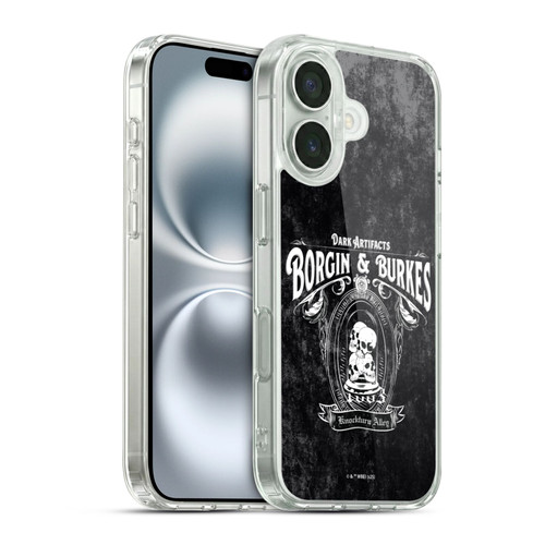 Harry Potter Locations Typography Borgin & Burkes Soft Gel Case for Apple iPhone 16 & MagSafe