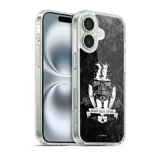 Harry Potter Locations Typography The Leaky Cauldron Soft Gel Case for Apple iPhone 16 & MagSafe