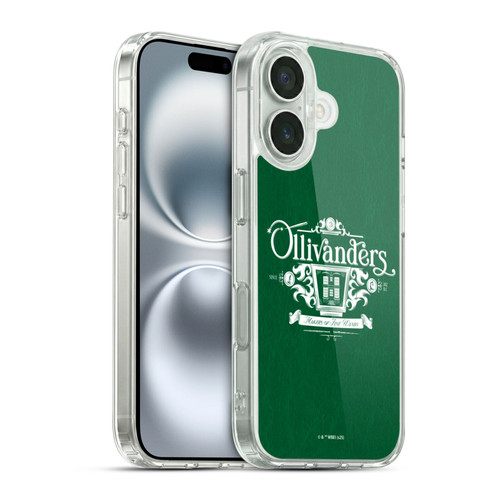Harry Potter Locations Typography Ollivanders Soft Gel Case for Apple iPhone 16 & MagSafe
