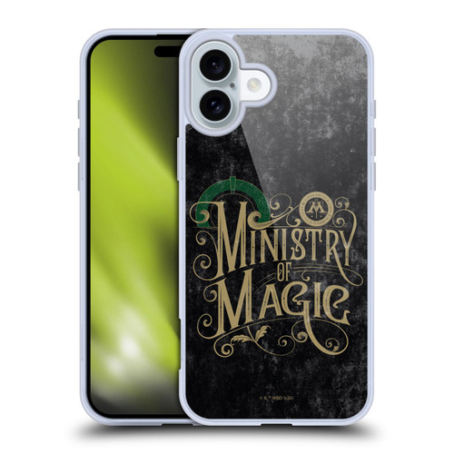 Harry Potter Locations Typography Ministry Of Magic Soft Gel Case for Apple iPhone 16 Plus