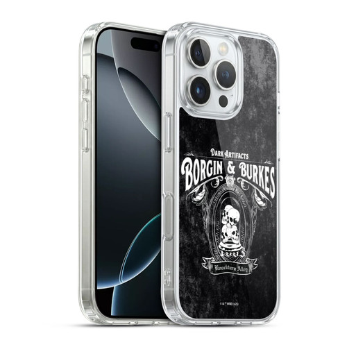 Harry Potter Locations Typography Borgin & Burkes Soft Gel Case for Apple iPhone 16 Pro & MagSafe