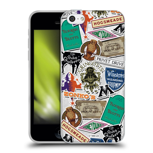Harry Potter Locations Typography Logo Collage Soft Gel Case for Apple iPhone 5c
