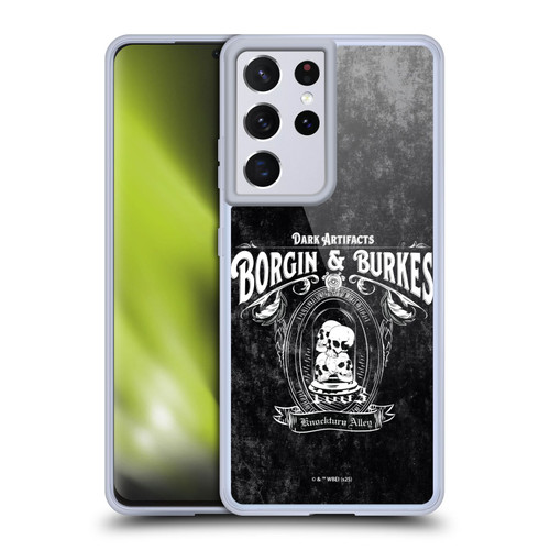 Harry Potter Locations Typography Borgin & Burkes Soft Gel Case for Samsung Galaxy S21 Ultra 5G